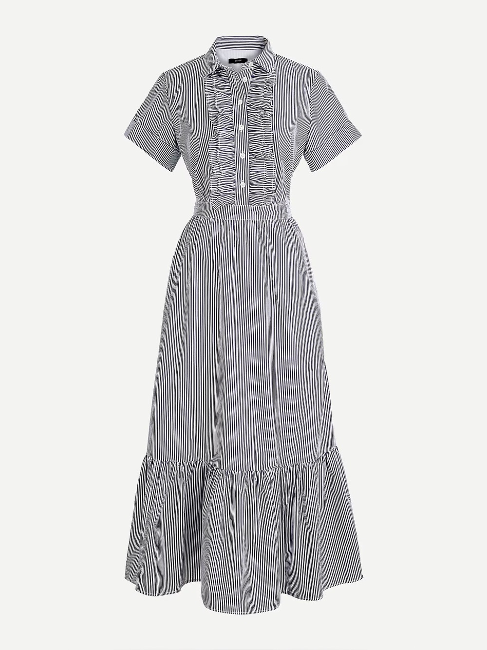 J. Crew Ruffle-front Maxi Dress in Cotton Poplin